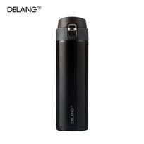 DELANG 480ml Stainless Steel Pop-up Thermos black