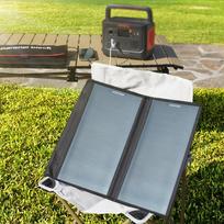 Lygiagretius juodas 20W nešiojamas saulės skydelis avariniams atvejams 36cm x su 20W saulės energija ir maksimalia 3A išvestimi, kai naudojamas avariniams lauko darbams ir GW Solar juoda