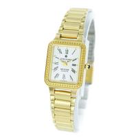 Junghans MEISTER QUARTS Retro Small Watch with White Roman Numerals and Gold Watch with Watch Accessory Storage Women's Antique-Style (JE-110L) &