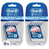Oral-B L-shaped interdental brush, 18 pieces, 6 pieces white