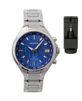 Blue Stainless Steel Date Long Life [ARTSTATE AS3291A] Men's Radio-Controlled Watch, Dial, Band, Display, gray