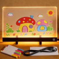 Įkraunama LED piešimo lenta 4 spalvų režimai Occoumr, 30x20 cm