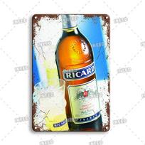 INEED Ricard Beer Retro Metalinis Ženklas Plakatas Vintažinis Sieninis Plakatas Skardinis Ženklas Dekoratyvinė Sieninė Plokštelė Baro Pub Plokštelė Dekoracija Priedai 20x30cm blue