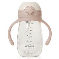Mother K Infant Hug Weight Straw Cup 300ml, 1 piece, pink beige white