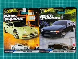 Hot Wheels Ford RS200 Nissan Skyline Ford Nissan Skyline Fast Furious Premium Model GT-R (BNR32) & black