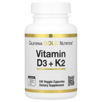 Vitamin D3 + K2 (Mk-7), 180 Veggie Capsules