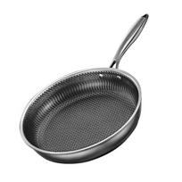 Shangheng 26cm Honeycomb Stainless Steel Frying Pan black