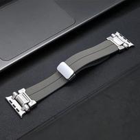 Magnetinis silikoninis dirželis Apple Watch Ultra 3 2 49mm 9 8 7 45mm Kilpos Apyrankės Dirželis iWatch Series 11 10 46mm 6 5 4 Se 44mm 44mm 45mm 46mm 49mm black