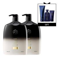 [Large Capacity] Gold Rust Shampoo 1000ml & Conditioner 1000ml black