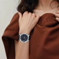 CASIO 50 meters waterproof and versatile Quartz leather strap same style for men and women black dial MTP-E720L-1AV juoda