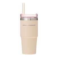 STARBUCKS Starbucks SAKURA2024 3WAY nerūdijančio plieno stiklainis STANLEY smėlio spalvos 473 ml Sakura Sakura 2024 kavos puodelis Starbucks blizgus mielas stilingas white
