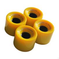 4 vnt. 60 x 45 mm riedlentės ratukai, supakuoti susitraukiančia plėvele, 78A, su spausdintu žymėjimu Yellow yellow