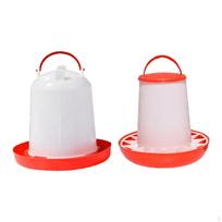 Automatinis vištų lesyklos ir girdyklos rinkinys su maisto dozatoriumi, be atliekų, su rankena nešimui 25x23cm 25x26cm white