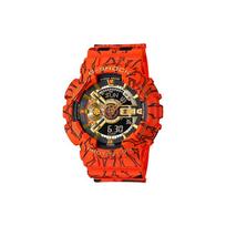 CASIO Vyriškas Juodas Laikrodis su Skystųjų Kristalų/Analoginiu Dvigubu Ekranu, GA-110JDB-1A4PR Black Dial and Orange Band red