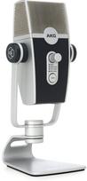 AKG LYRA C44 USB kondensatoriaus mikrofonas, skirtas iOS Android Mac Windows PC Blucoil Pop filtras priekinio stiklo USB prailginimo kabelis 3-FT 2.0 Type-A sidabras