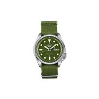 SEIKO Ne. 5 serija 100 metrų atsparumas vandeniui Automatinis nailono dirželis vyriškas laikrodis žalias ciferblatas SRPE65K1 žalia