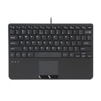 Perixx klaviatūra su lietimatu, laidinė, Mini USB, žirklinio mechanizmo klavišai, su 2 USB šakotuvais, JAV išdėstymas PERIBOARD-525US 28.4x18.2x2.8cm juoda