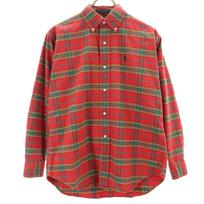 Polo by Ralph Lauren 80s Vintage Green Tag Boys Long sleeve Button down shirt Men's Used red