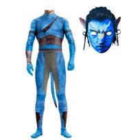 Vaikams A-avataras Vandens kelias Cosplay Kombinezonas Kaukė Su Uodega Vyrams Moterims 3D Spausdinimas Zentai Kūno Kostiumas Helovino Šventės Kostiumas Adult-M blue
