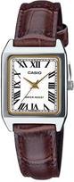 Casio Standard Quartz Watch LTP-V007L-7B2 Women's White Brown Chrome Leather Overseas Model 31mm gray
