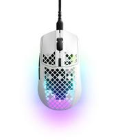 SteelSeries žaidimų pelė laidinė Aerox 3 Snow itin lengva IP54 standartas atspari vandeniui atspari dulkėms TrueMove Core sensorius komplektuojamas su Super Mesh kabeliu USB-C