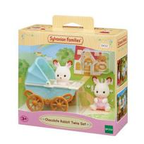 Sylvanian Family Chocolate Rabbit Dvynių vežimėlio figūrėlė, 1 vnt, populiarūs Korėjos žaislai beige