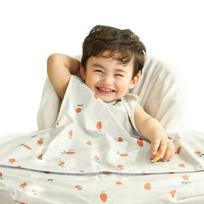 Babyclaw table-integrated waterproof bib tank top zipper type, carrot gray, 1 piece, 1 piece brown