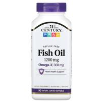 21st Century, fish oil, omega-3, 1,200mg, 90 enteric-coated softgels