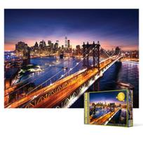 2000 piece jigsaw puzzle - Beautiful sunset in Manhattan, New York, popular Korean puzzle blue