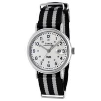 Unisex laikrodis Timex Weekender TW2W86300 Kvarcinis 5 ATM Atsparus vandeniui Mineralinis stiklas Baltas ciferblatas Žalvaris [TIMEX] [Prekė] balta