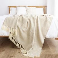 LISM Pintas dekoratyvinis lovos pledas beige