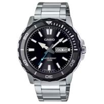 CASIO STANDARD Quartz Movement Stainless Steel Strap Watch Unisex Black Dial MTD-125D-1A3V Black Dial black