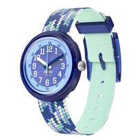 Swatch Flik Flak Braid in Blue Laikrodis FPNP169 Mėlynas Berniukams mėlyna