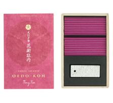 Nippon Kodo Oedo-ko Hanama-chi Botan stick 60 pcs with incense holder balta