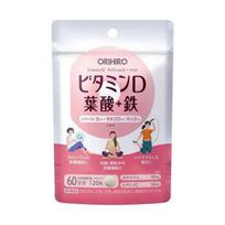 ORIHIRO Vitaminas D Folio rūgštis+Geležis vitaminas D, folio rūgštis, geležis, 120 tabl