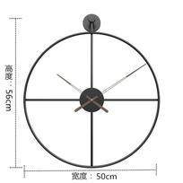 Kūrybiškas minimalistinis geležinis sieninis laikrodis, minimalistinis, modernus, svetainės, skandinaviško stiliaus, tylus laikrodis, 50 cm black