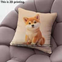Cute Shiba Inu Dog Print Throw Pillow Covers Pattern Cushion Cover Suitable For Sofa Bedroom Car Pillow Cover 60x60cm