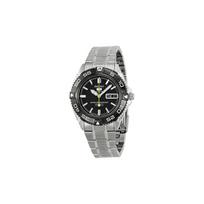 SEIKO 5 sporto serija 100 metrų atsparumas vandeniui Automatinis Plieninė apyrankė tas pats stilius vyrams ir moterims juodas ciferblatas SNZB23J1 juoda