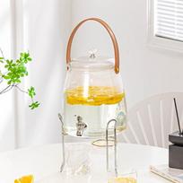 Large Capacity Cold Water Pitcher with Tap and Base white