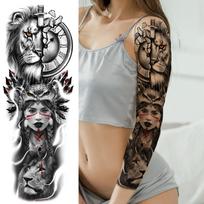 Kompasas Roboto Rankos Laikinos Tatuiruotės Rankovė Vyrams Moterims Realistiškas Netikras Kaukolė Angelas Visos Rankos Tatuiruotės Maori Totemas Tatuiruotės Lipdukas
