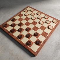 Mussels Chinese Checkers & Western Chess Board brown