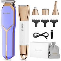 Body Trimmer skustuvas Buitinis epiliatorius moterims Bikini vandeniui atsparus elektrinis 4 viename rinkinys šlapiai sausai žaliai plaukams, nosies antakių barzdai blue