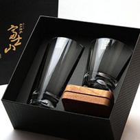 Gift Tajima Glass Fuji shines on the bottom Fuji glass Fuji rocks Fuji wooden coaster [Premium Set] Mt. Mt. set/Mt. glass/Mt. tumbler/with ruda