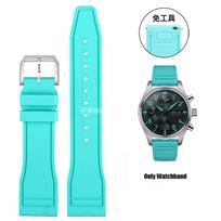 Fluoro gumos apyrankė 20 21MM 22MM IWC guminiam laikrodžio dirželiui Pilot AMG Mark 18 Mažasis princas P7 Botafeno vyriškas Viton laikrodžio dirželis 21mm blue