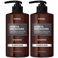 Kundal Honey & Macadamia Nature Shampoo White Musk Fragrance, 1.058L, 2 units gray