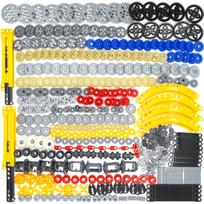 Techninės detalės Lego rinkiniams, 466 vnt. Automobilio krumpliaračio ašies kaiščio grandinės jungties padangos rato konstravimo kaladėlių rinkinys - Suderinamas su pagrindiniais prekių ženklais white