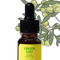 Green Log Jojoba Facial Oil 12ml cold-pressed unrefined JOJOBA OIL multi-oil, 1 piece black