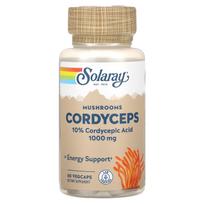 Solaray, grybas, Cordyceps sinensis, 1000 mg, 60 daržovių kapsulių (500 mg vienoje kapsulėje)