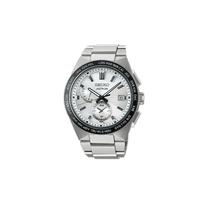 SEIKO Astron serija 100 metrų atsparumas vandeniui saulės energija veikiantis kvarcinis titano dirželis vyriškas laikrodis sidabrinis ciferblatas SBXY049 mėlyna
