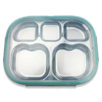 Basic stainless steel heart plate lunch box for infants, mint, plate + lid, Popular Korean parenting items gray